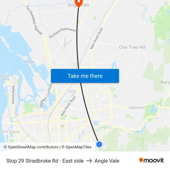 Stop 29 Stradbroke Rd - East side to Angle Vale map