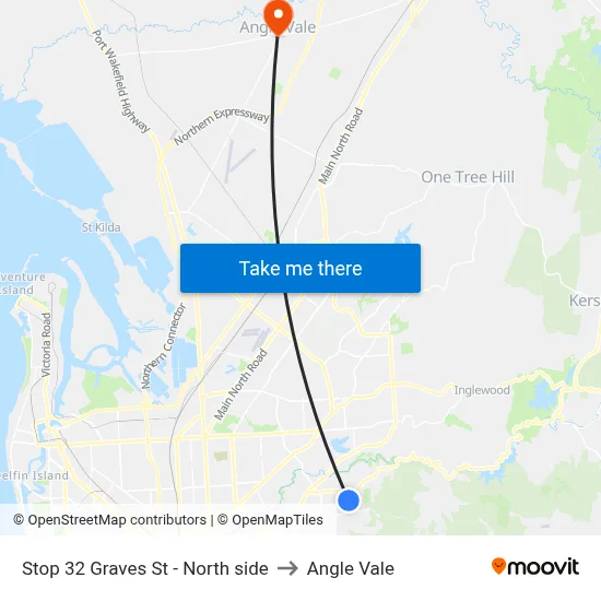 Stop 32 Graves St - North side to Angle Vale map