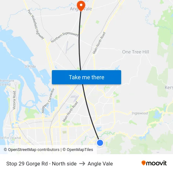 Stop 29 Gorge Rd - North side to Angle Vale map