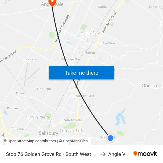 Stop 76 Golden Grove Rd - South West side to Angle Vale map