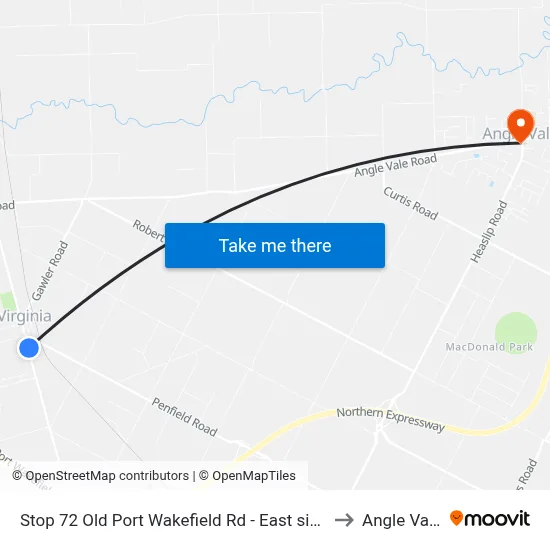 Stop 72 Old Port Wakefield Rd - East side to Angle Vale map
