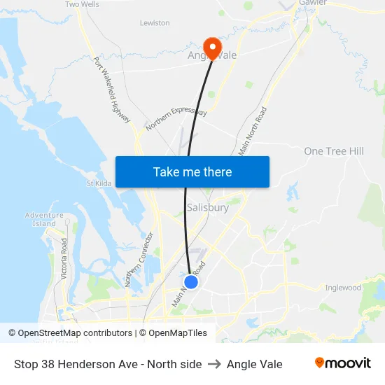 Stop 38 Henderson Ave - North side to Angle Vale map