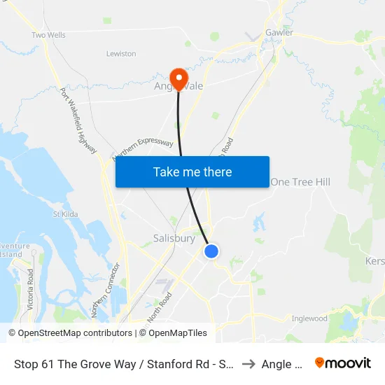 Stop 61 The Grove Way / Stanford Rd - South side to Angle Vale map