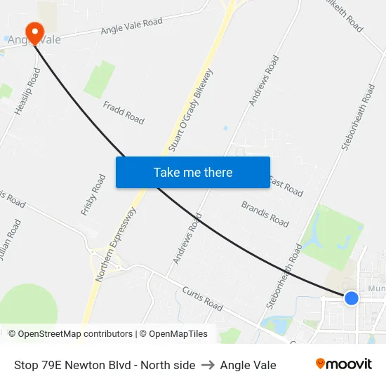 Stop 79E Newton Blvd - North side to Angle Vale map