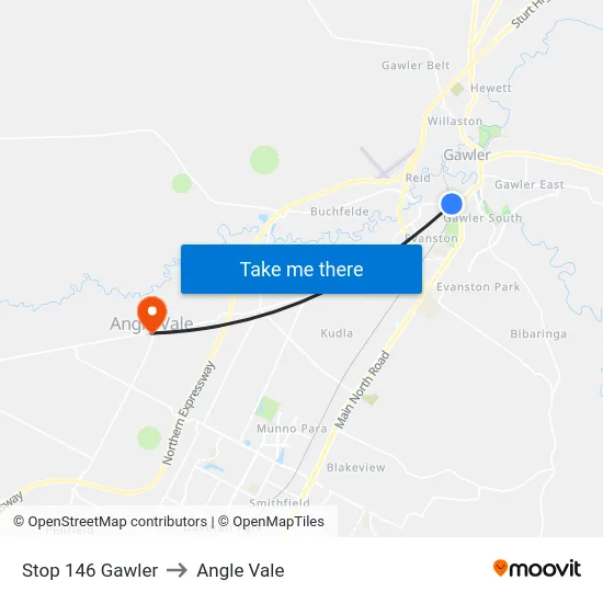 Stop 146 Gawler to Angle Vale map