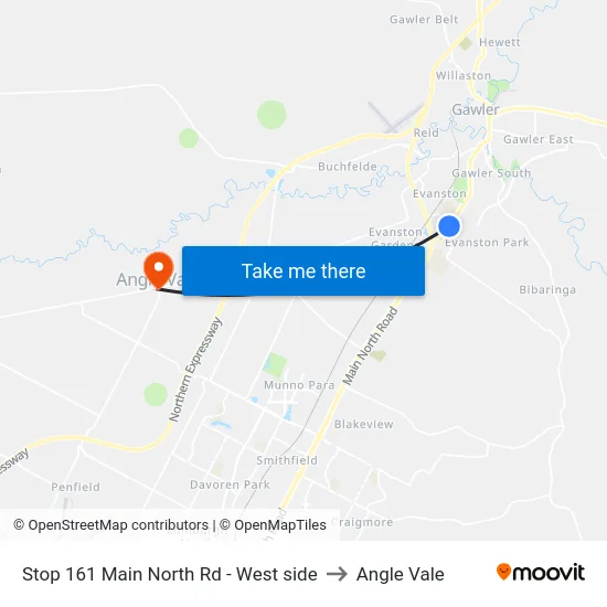 Stop 161 Main North Rd - West side to Angle Vale map