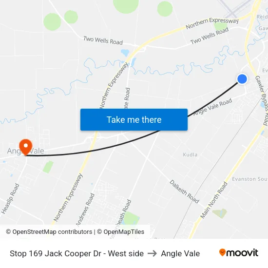 Stop 169 Jack Cooper Dr - West side to Angle Vale map