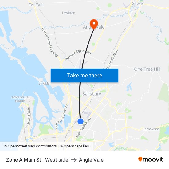 Zone A Main St - West side to Angle Vale map