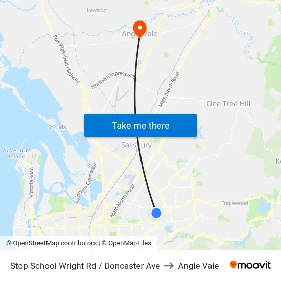 Stop School Wright Rd / Doncaster Ave to Angle Vale map