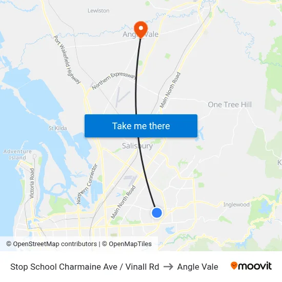 Stop School Charmaine Ave / Vinall Rd to Angle Vale map