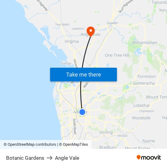 Botanic Gardens to Angle Vale map