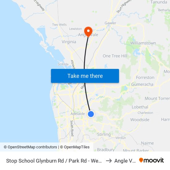 Stop School Glynburn Rd / Park Rd - West side to Angle Vale map