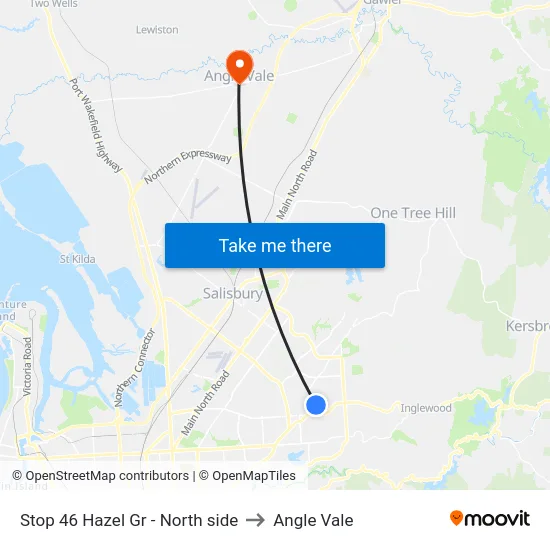 Stop 46 Hazel Gr - North side to Angle Vale map