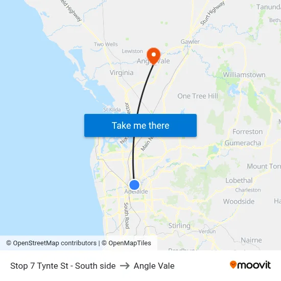 Stop 7 Tynte St - South side to Angle Vale map