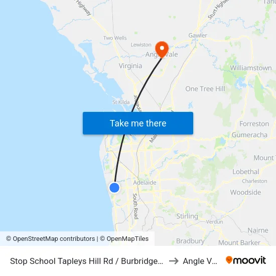 Stop School Tapleys Hill Rd / Burbridge Rd to Angle Vale map