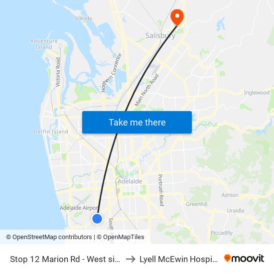 Stop 12 Marion Rd - West side to Lyell McEwin Hospital map