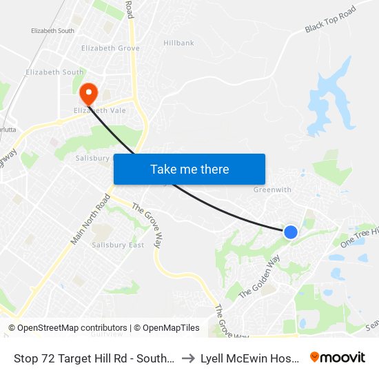 Stop 72 Target Hill Rd - South side to Lyell McEwin Hospital map