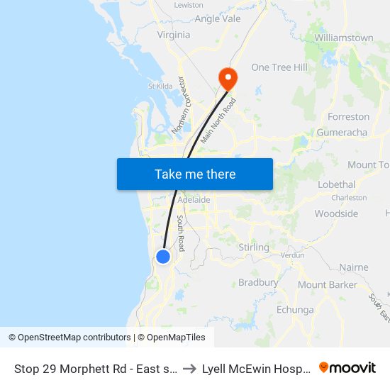 Stop 29 Morphett Rd - East side to Lyell McEwin Hospital map