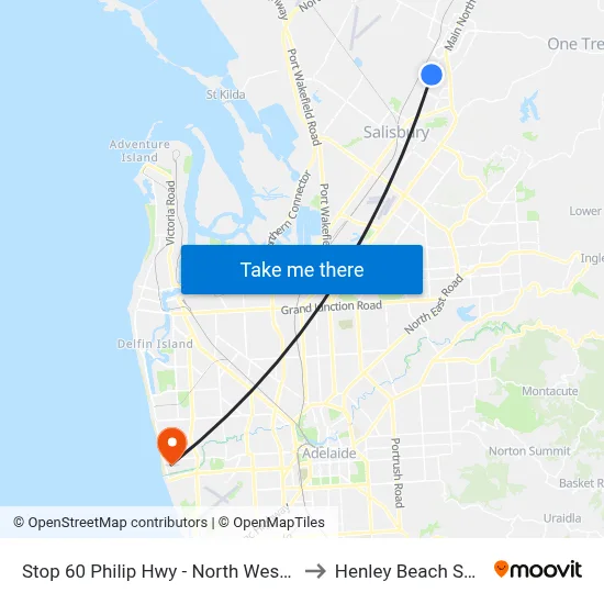 Stop 60 Philip Hwy - North West side to Henley Beach South map