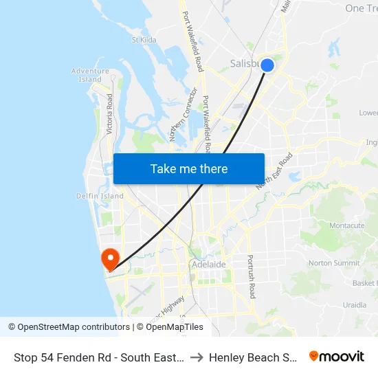Stop 54 Fenden Rd - South East side to Henley Beach South map