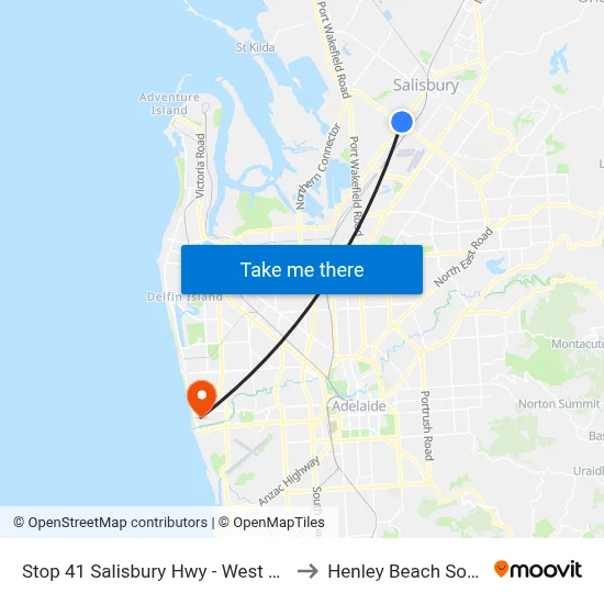 Stop 41 Salisbury Hwy - West side to Henley Beach South map