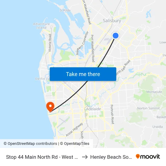 Stop 44 Main North Rd - West side to Henley Beach South map
