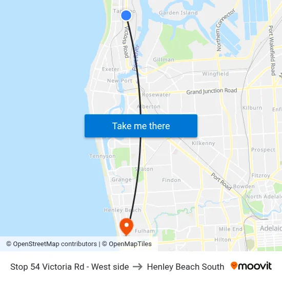 Stop 54 Victoria Rd - West side to Henley Beach South map