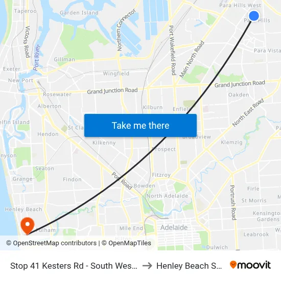 Stop 41 Kesters Rd - South West side to Henley Beach South map
