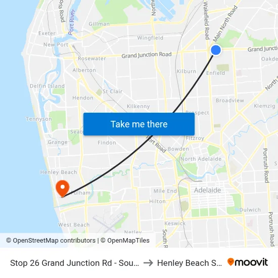 Stop 26 Grand Junction Rd - South side to Henley Beach South map