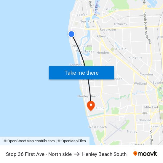 Stop 36 First Ave - North side to Henley Beach South map