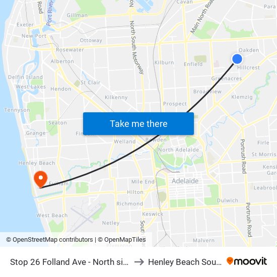 Stop 26 Folland Ave - North side to Henley Beach South map