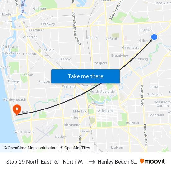 Stop 29 North East Rd - North West side to Henley Beach South map