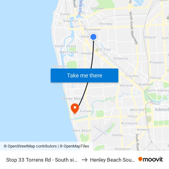 Stop 33 Torrens Rd - South side to Henley Beach South map