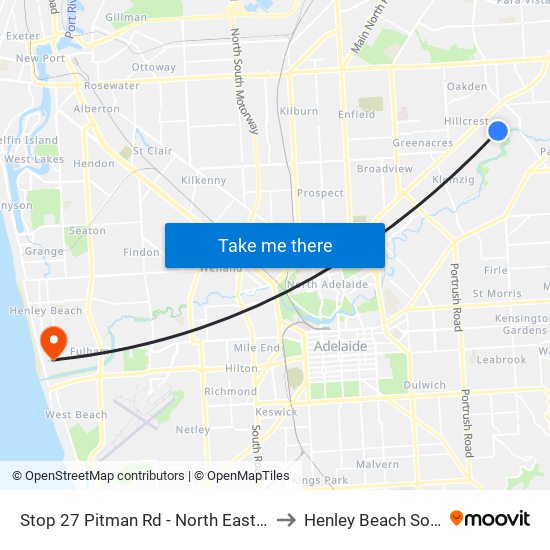 Stop 27 Pitman Rd - North East side to Henley Beach South map