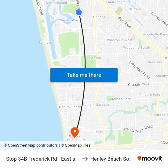 Stop 34B Frederick Rd - East side to Henley Beach South map