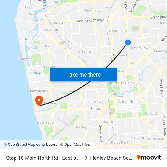 Stop 18 Main North Rd - East side to Henley Beach South map