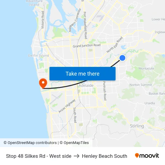 Stop 48 Silkes Rd - West side to Henley Beach South map