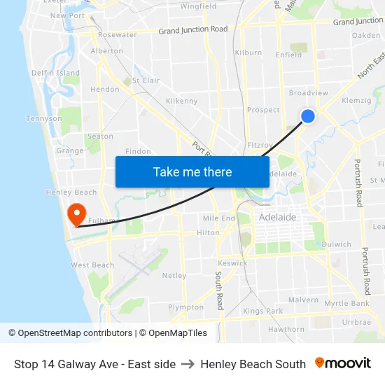 Stop 14 Galway Ave - East side to Henley Beach South map