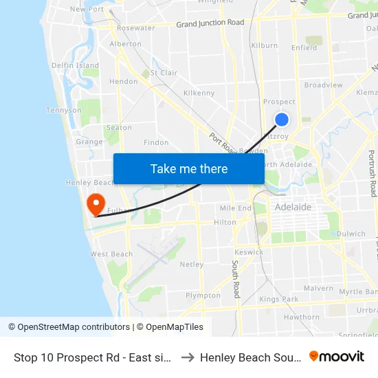 Stop 10 Prospect Rd - East side to Henley Beach South map