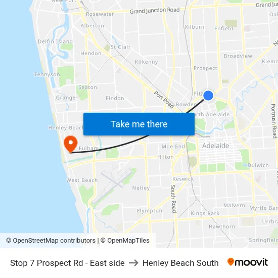Stop 7 Prospect Rd - East side to Henley Beach South map