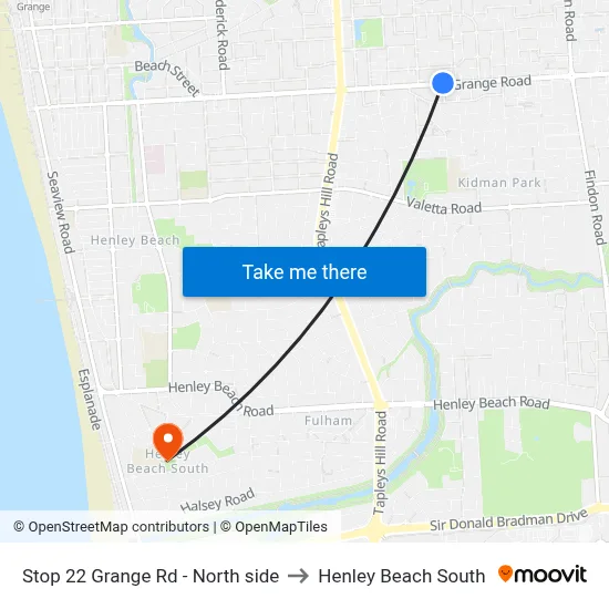 Stop 22 Grange Rd - North side to Henley Beach South map