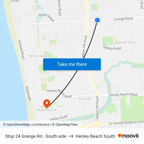 Stop 24 Grange Rd - South side to Henley Beach South map