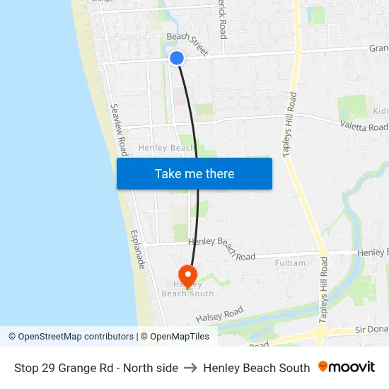 Stop 29 Grange Rd - North side to Henley Beach South map