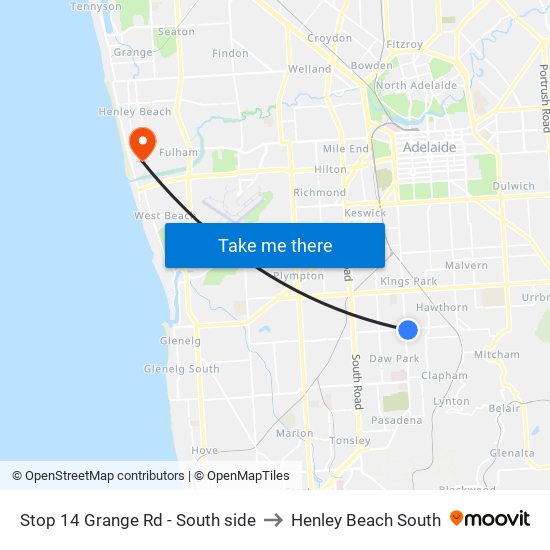 Stop 14 Grange Rd - South side to Henley Beach South map