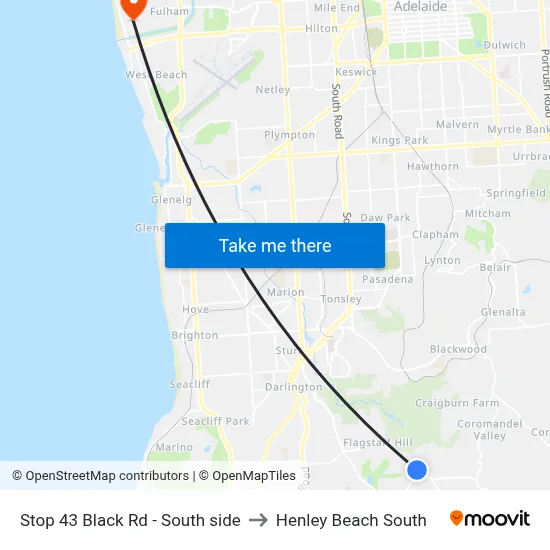 Stop 43 Black Rd - South side to Henley Beach South map