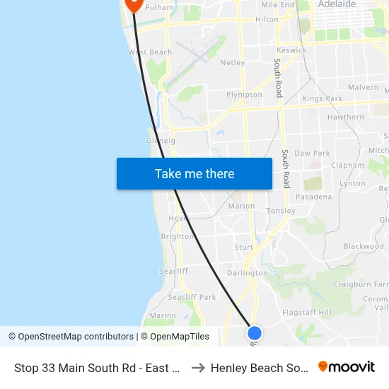 Stop 33 Main South Rd - East side to Henley Beach South map