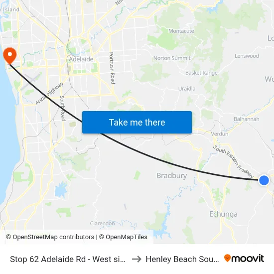Stop 62 Adelaide Rd - West side to Henley Beach South map