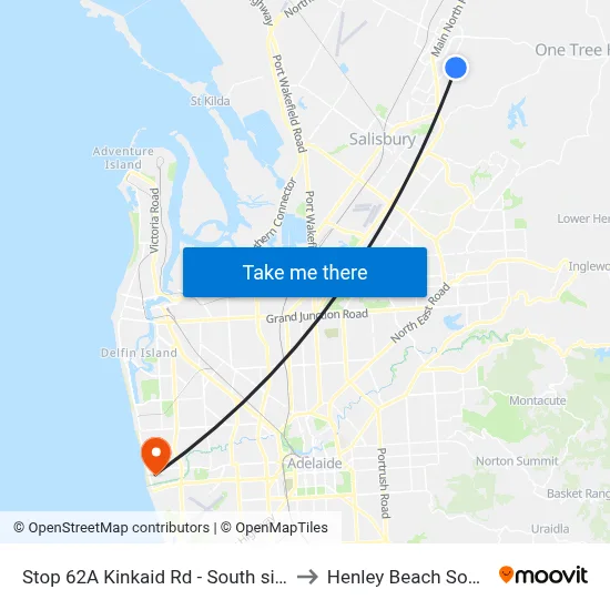 Stop 62A Kinkaid Rd - South side to Henley Beach South map