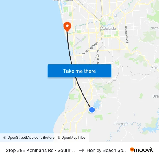 Stop 38E Kenihans Rd - South side to Henley Beach South map