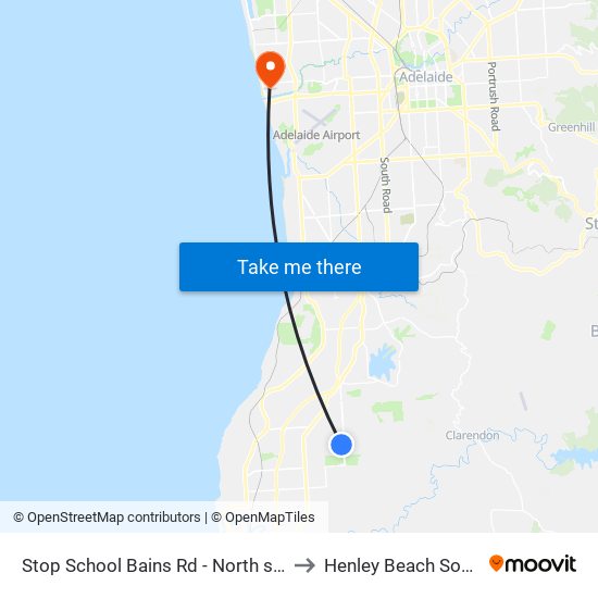 Stop School Bains Rd - North side to Henley Beach South map